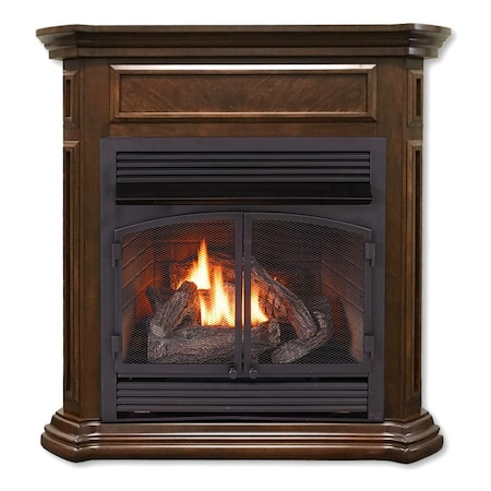 Duluth Forge Dual Fuel Ventless Fireplace With Mantel - 32,000 Btu, Remote Co DFS-400R-4NG